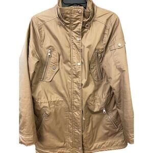 Steve Madden Womens Large Jacket Utility Full Zip Military Pockets Long